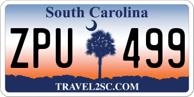 SC license plate ZPU499