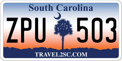SC license plate ZPU503
