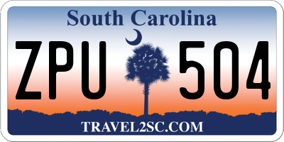 SC license plate ZPU504