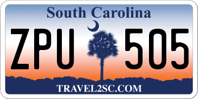 SC license plate ZPU505