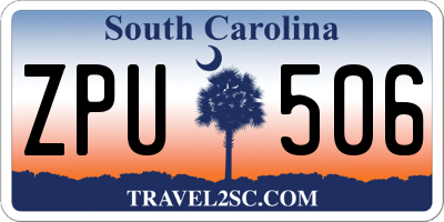 SC license plate ZPU506