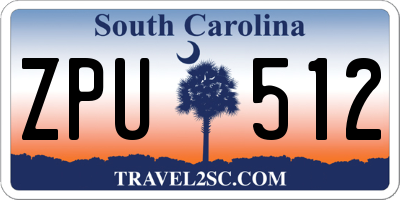 SC license plate ZPU512