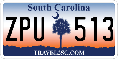 SC license plate ZPU513
