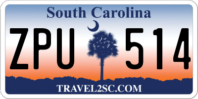 SC license plate ZPU514