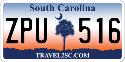 SC license plate ZPU516