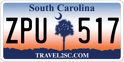 SC license plate ZPU517