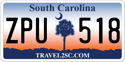 SC license plate ZPU518