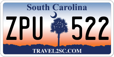 SC license plate ZPU522