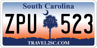 SC license plate ZPU523