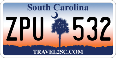 SC license plate ZPU532