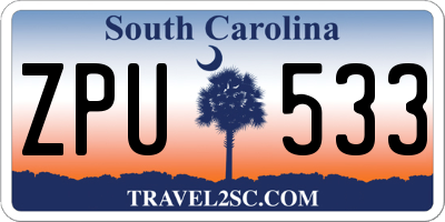 SC license plate ZPU533
