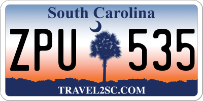 SC license plate ZPU535