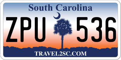 SC license plate ZPU536