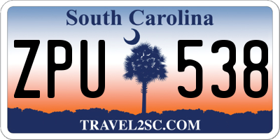 SC license plate ZPU538
