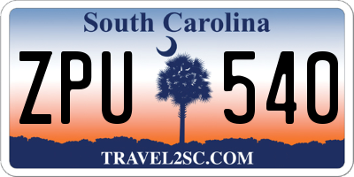 SC license plate ZPU540
