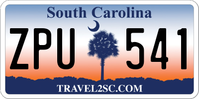SC license plate ZPU541