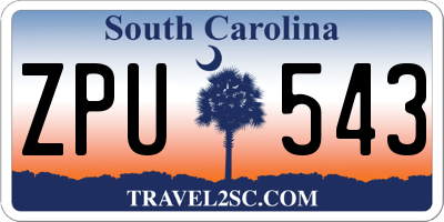 SC license plate ZPU543