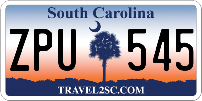 SC license plate ZPU545