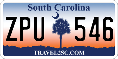 SC license plate ZPU546