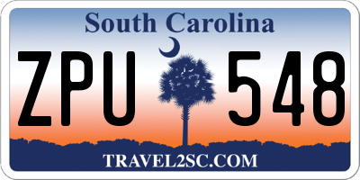 SC license plate ZPU548