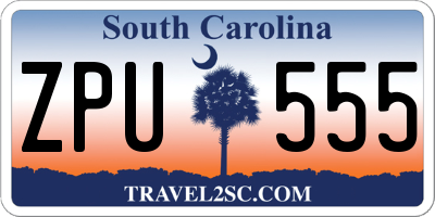 SC license plate ZPU555