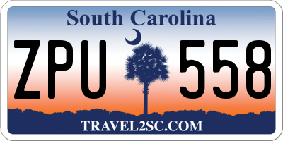 SC license plate ZPU558