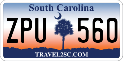 SC license plate ZPU560