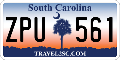SC license plate ZPU561