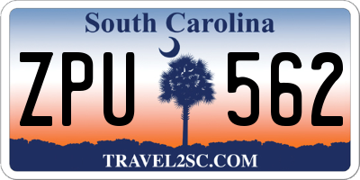 SC license plate ZPU562