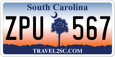 SC license plate ZPU567