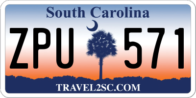 SC license plate ZPU571