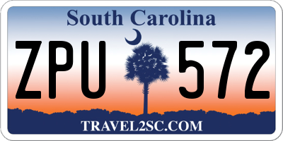 SC license plate ZPU572