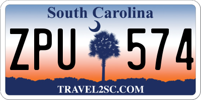 SC license plate ZPU574