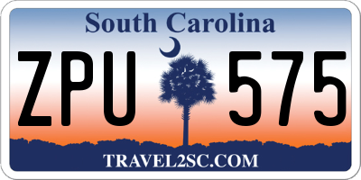 SC license plate ZPU575