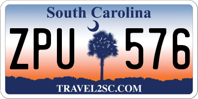 SC license plate ZPU576