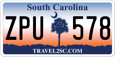SC license plate ZPU578