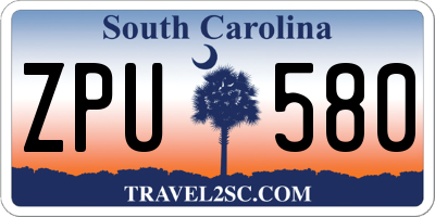 SC license plate ZPU580
