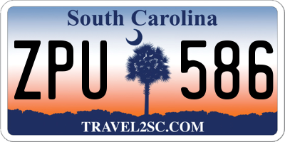 SC license plate ZPU586