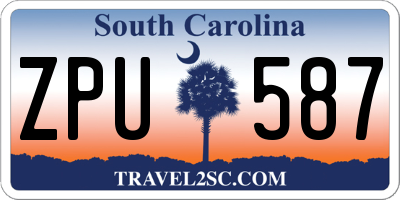 SC license plate ZPU587