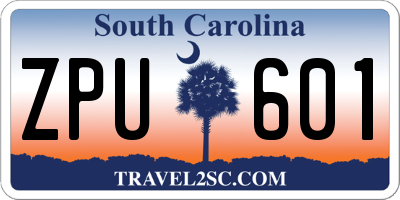 SC license plate ZPU601