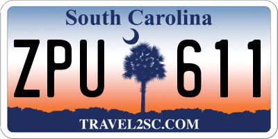 SC license plate ZPU611