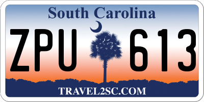 SC license plate ZPU613