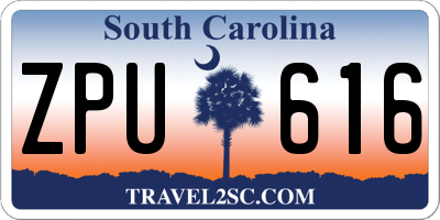 SC license plate ZPU616