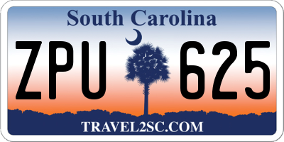 SC license plate ZPU625
