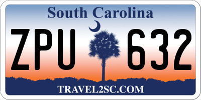 SC license plate ZPU632