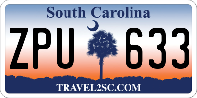 SC license plate ZPU633