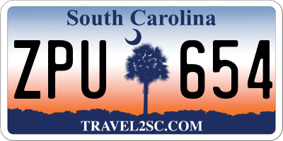 SC license plate ZPU654