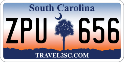SC license plate ZPU656