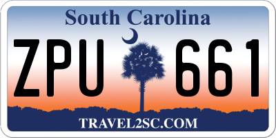 SC license plate ZPU661