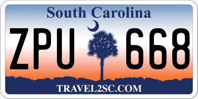 SC license plate ZPU668